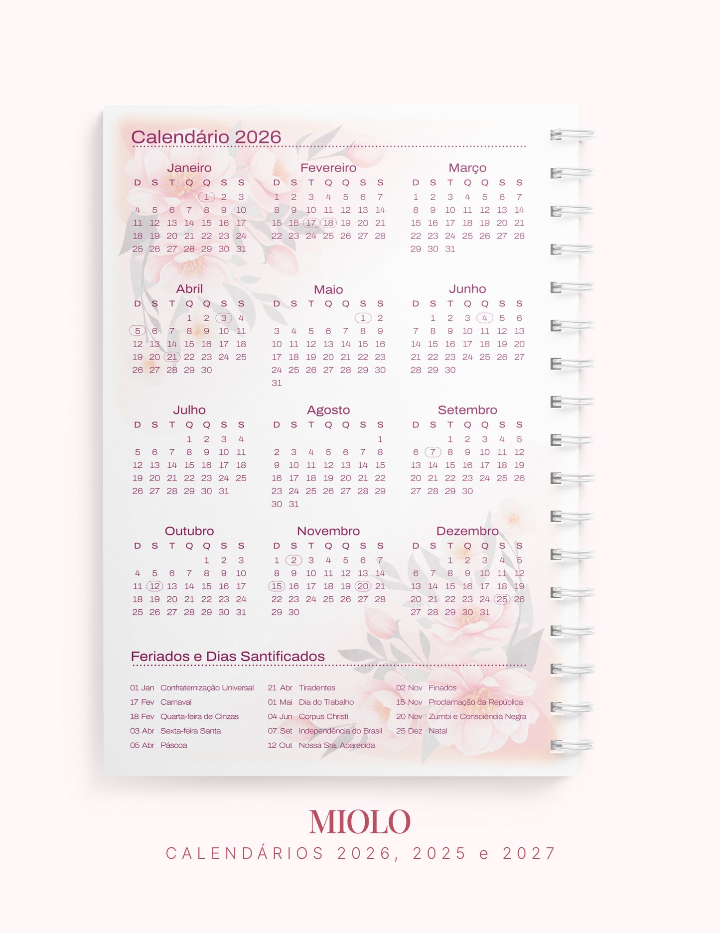 Agenda Edificante 2026 - Floral